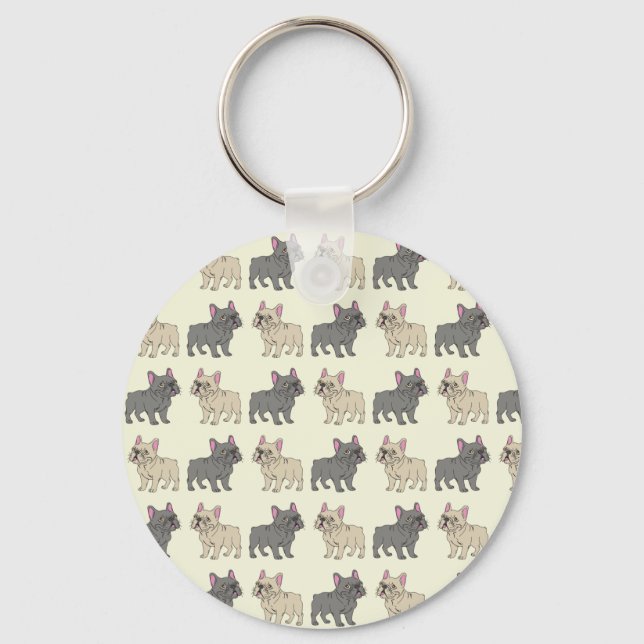 Frenchies, Beige Keychain (Front)