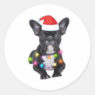 frenchies christmas gift for bulldog lovers classic round sticker