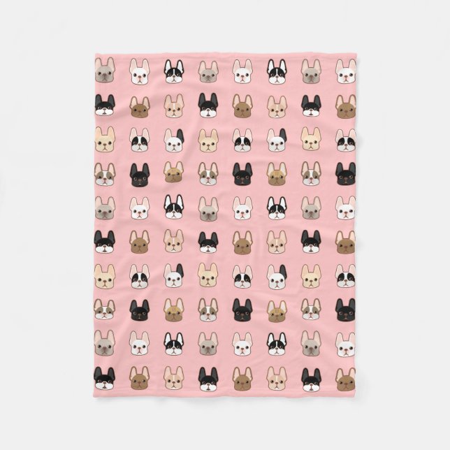 Frenchies Family Fleece Blanket (Front)