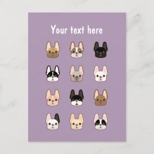 Frenchies Family Postcard