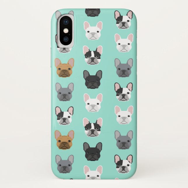 Frenchies French Bulldog Faces Case-Mate iPhone Case (Back)