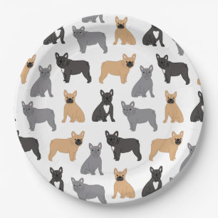 Frenchies French Bulldog - Pick Your Color! Paper Plate
