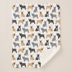 Frenchies French Bulldog - Pick Your Color! Sherpa Blanket
