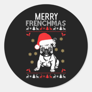 Frenchmas French Bulldog Classic Round Sticker