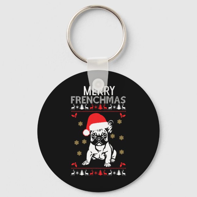 Frenchmas French Bulldog  Keychain (Front)