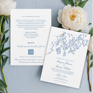 French's Point Maine All-in-One QR Code Wedding Invitation