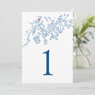 French's Point Maine Map Wedding Table Numbers