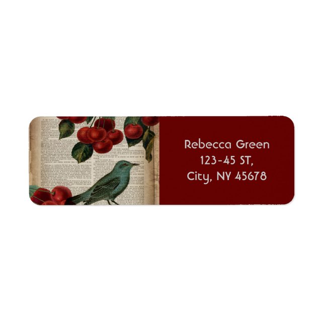 frentry bird retro botanical red cherry (Devant)