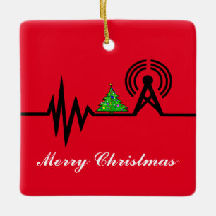Frequency Line Christmas Tree Christmas Ornament