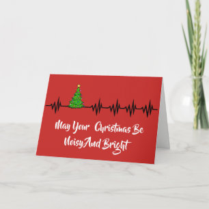 Frequency Lines & Christmas Tree Greeting Card