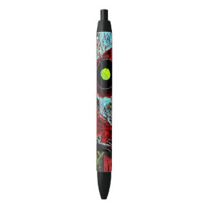 Frequency Serpent – Abstract Energy Compact Mirror Black Ink Pen