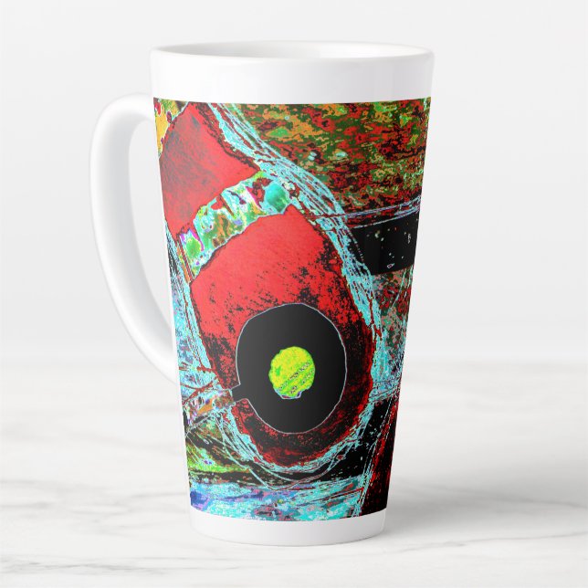 Frequency Serpent – Abstract Energy Compact Mirror Latte Mug (Left Angle)