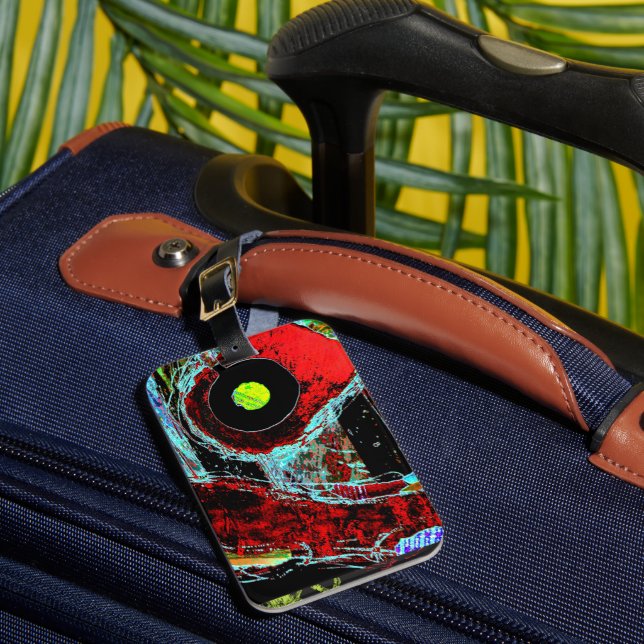 Frequency Serpent – Digital Abstract Energy Cross  Luggage Tag (Front Insitu 1)