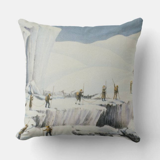 Frequent Appearance of the Ice with Bridges of Sno Throw Pillow (Front)