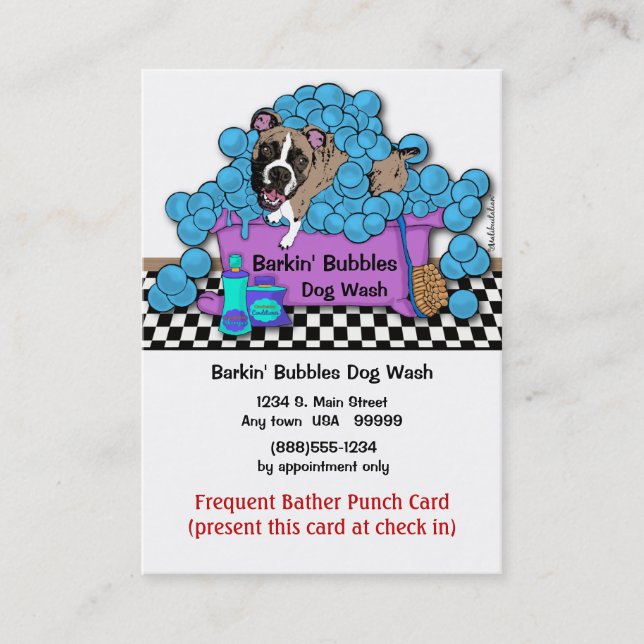Frequent Bather Punch Card For Grooming Shop (Front)