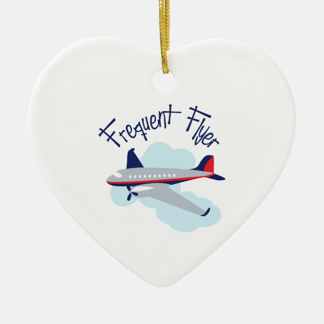 Frequent Flyer Ceramic Ornament (Front)