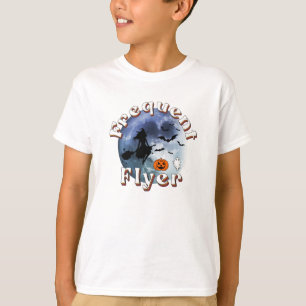 Frequent Flyer Halloween Witch Riding Broomstick T-Shirt