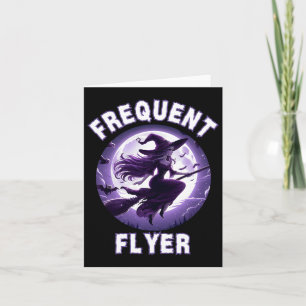 Frequent Flyer Witch Funny Halloween Costume Idea  Card