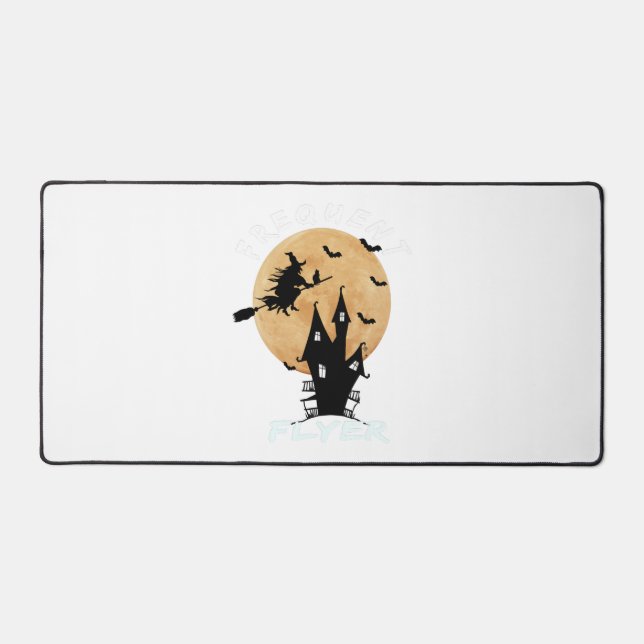 Frequent Flyer Witch Halloween T-Shirt Perfect Desk Mat (Front)