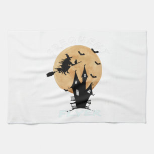 Frequent Flyer Witch Halloween T-Shirt Perfect Kitchen Towel