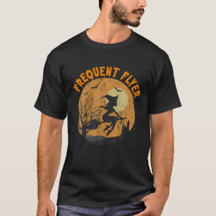 Frequent Flyer Witch Vintage Funny Halloween Witch T-Shirt