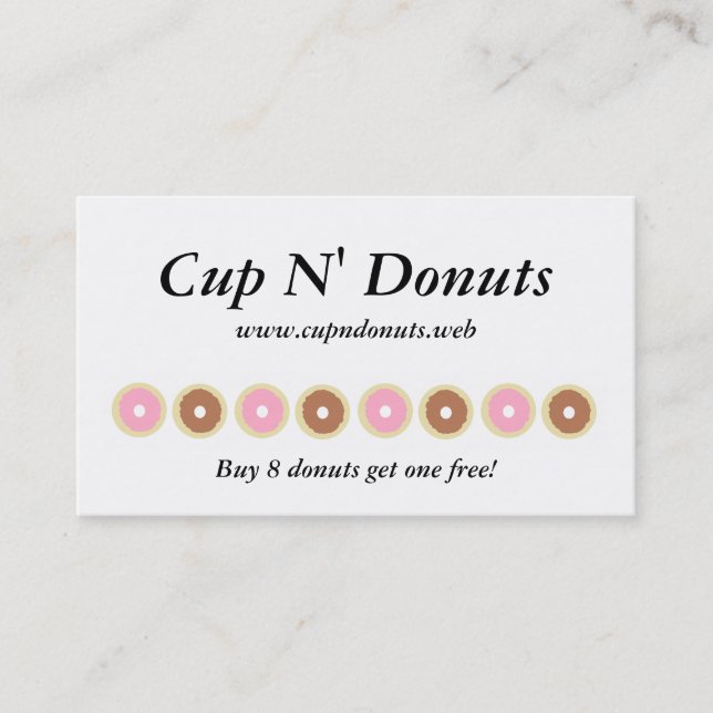 "Frequent Visitor" (8 Doughnuts) Loyalty Cards (Front)