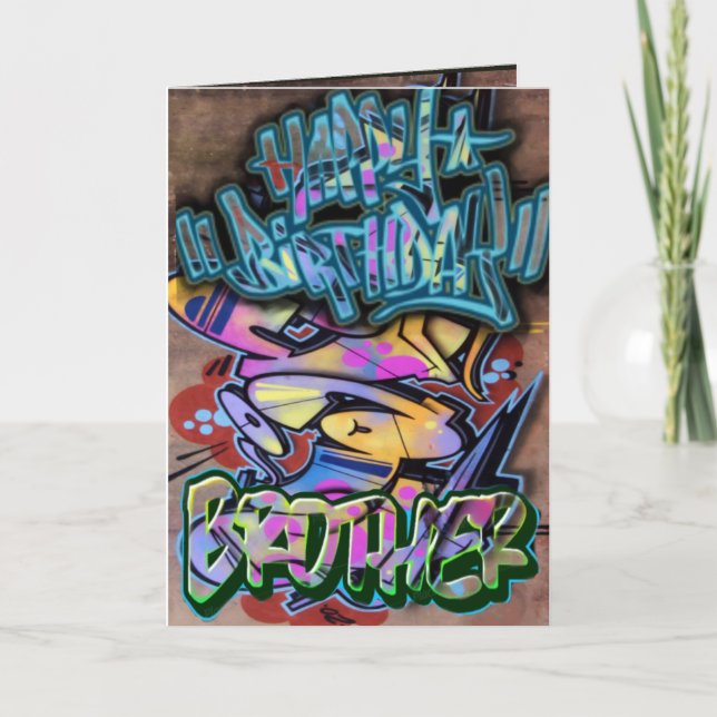 frère de la carte d'anniversaire Graffiti (Devant)