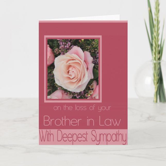 Frère de la perte de droit Carte rose de sympathie (Devant)