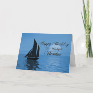 Frère, une carte d'anniversaire de yacht au clair 