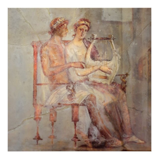 Fresco of a Music Lesson, Pompeii Photo Print (Front)