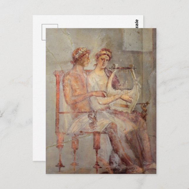 Fresco of a Music Lesson, Pompeii  Postcard (Front/Back)