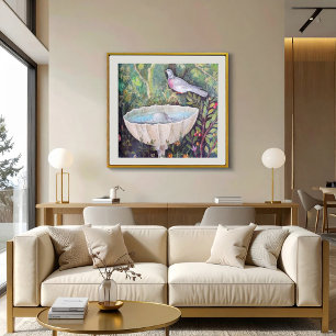 Fresco of Pigeon and a Fountain, Pompeii Poster