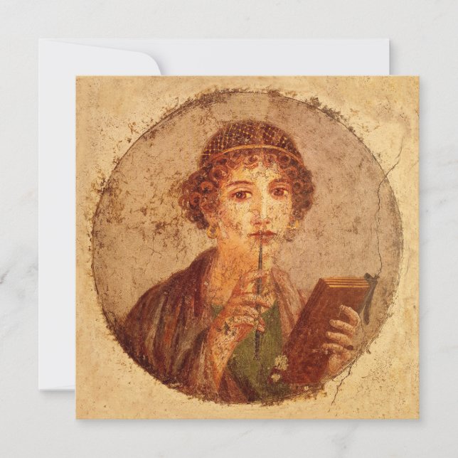 Fresco of Sappho in Pompeii  Card (Front)