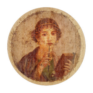 Fresco of Sappho in Pompeii Cutting Board