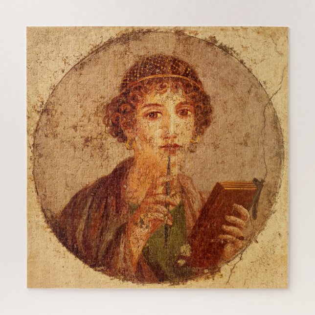 Fresco of Sappho in Pompeii Jigsaw Puzzle (Vertical)
