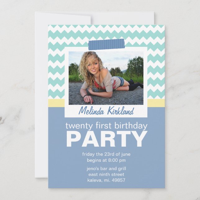 Fresh 21st Birthday Party Invitations (Front)