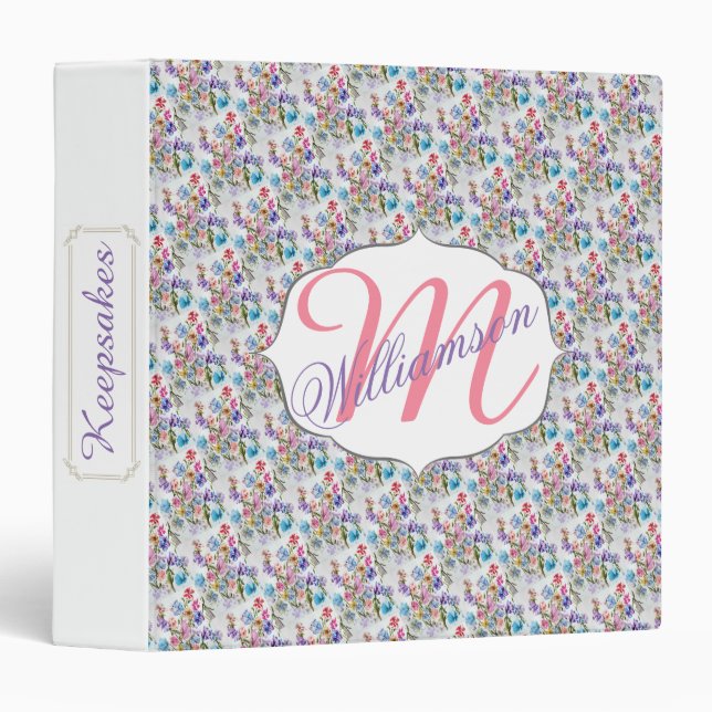 FRESH AND AIRY WATERCOLOR PATTERN BINDER (Front/Spine)