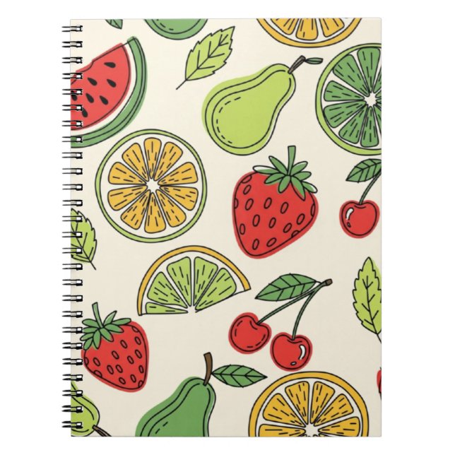 Fresh and Fun Fruit Pattern  Notebook (Front)