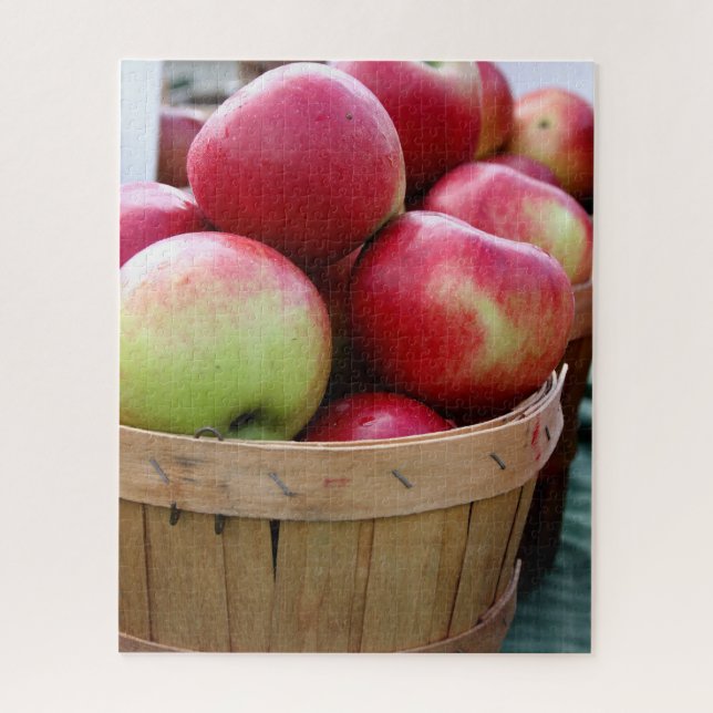 Fresh Apples in Basket at Farmers Market Jigsaw Puzzle (Vertical)