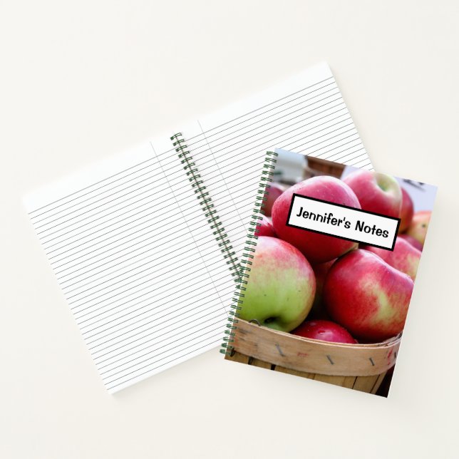 Fresh Apples in Basket at Farmers Market Notebook (Inside)
