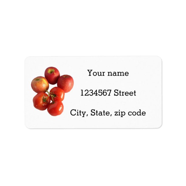 Fresh Apples & Tomatoes  Address Label (Front)