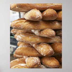 Fresh artisan baguettes poster
