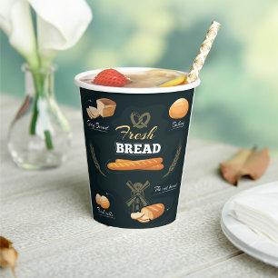 Fresh Artisan Bread Bakery Loaf Rolls Baguette  Paper Cups