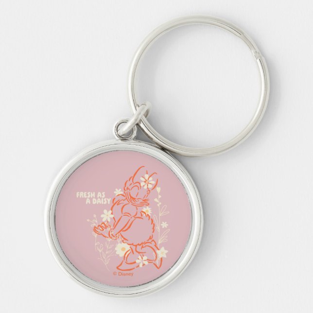 Fresh as a Daisy Minimalist Floral Graphic Keychain (Front)