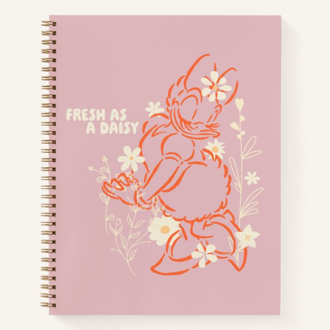 Fresh as a Daisy Minimalist Floral Graphic Notebook (Front)
