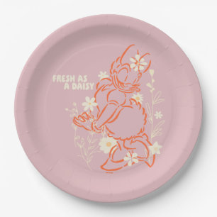 Fresh as a Daisy Minimalist Floral Graphic Paper Plate