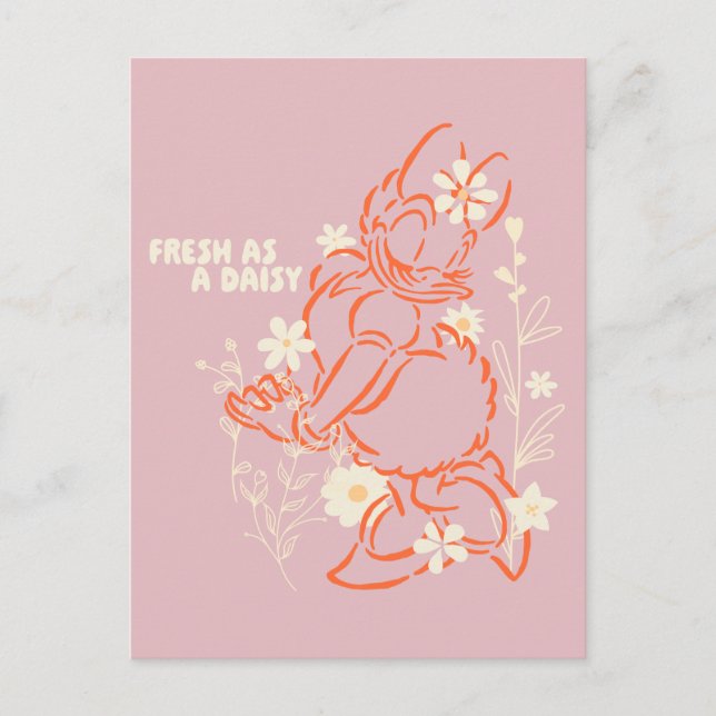 Fresh as a Daisy Minimalist Floral Graphic Postcard (Front)