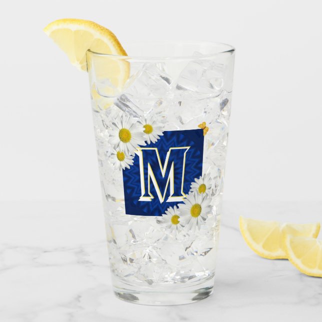 Fresh As A Daisy Monogram Glass (Front Ice)
