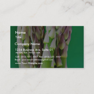 Fresh Asparagus On Green Background Business Card