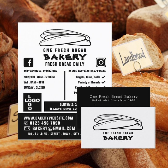 Fresh Baguettes, Bakers, Bakery Store Advert Flyer (Creator Uploaded)